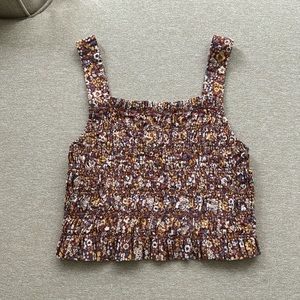 Everlane Ruched Floral Tank